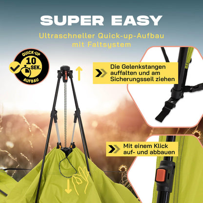 Lumaland Outdoor Pavillon 2.5x2.5m Pop Up Zelt - Grün