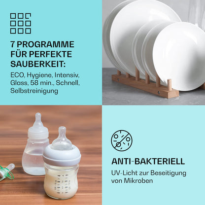 Klarstein Mini-Geschirrspüler – 6 Gedecke, leise, Wasseranschluss