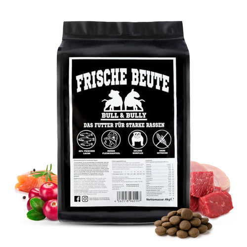 BULL & BULLY Frische Beute Trockenfutter - 10kg Lachs Rind Geflügel
