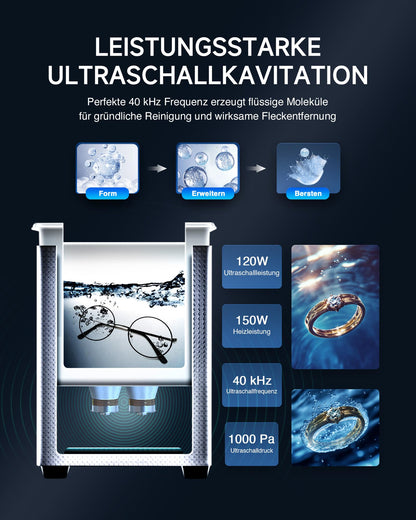 CREWORKS Ultraschallreiniger 3L – Heizung, Timer, Degas-Funktion
