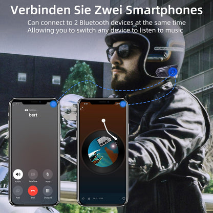 WAYXIN T2 Motorrad-Headset mit Gegensprechanlage, 2er-Set
