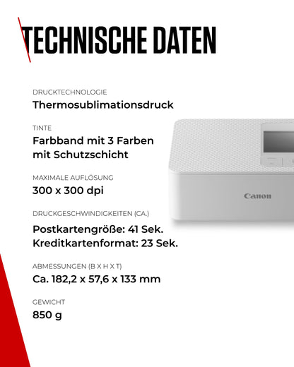 Canon SELPHY CP1500 Kompakter Fotodrucker – Weiss