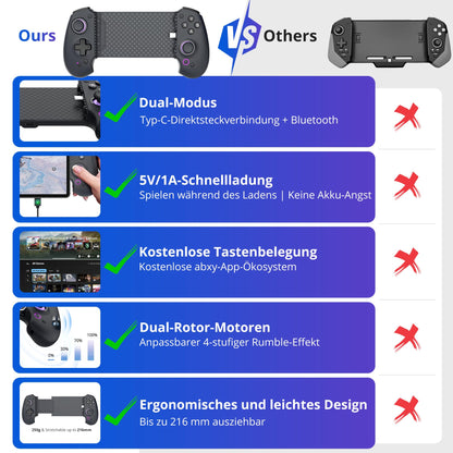 S9 Gaming Controller - Hall Effect, Bluetooth/USB-C Mobile
