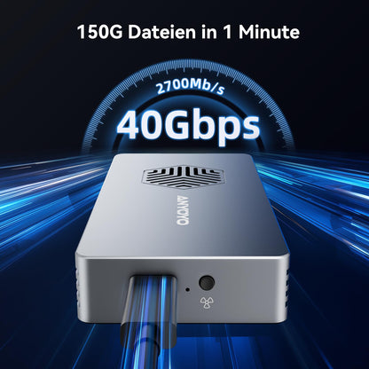 ANYOYO M.2 NVMe SSD Gehäuse 40Gbps - Thunderbolt, Lüfter