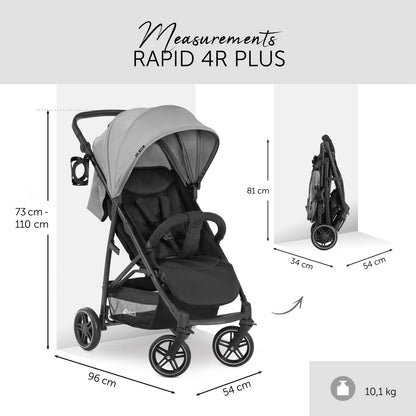Hauck Rapid 4R Plus Kinderbuggy mit Liegefunktion - Grau