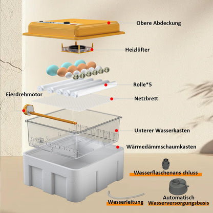 Chalixion Brutautomat vollautomatisch für 16 Eier mit LED Eierleuchte