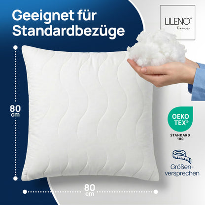 LILENO HOME Allergiker Kopfkissen 80x80 cm, 4er Set, 95 °C waschbar