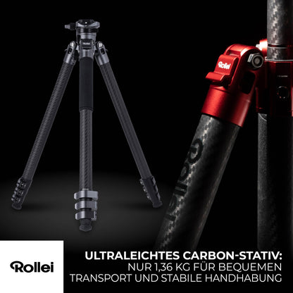 Rollei Easy Traveler XL Carbon Reisestativ - 10kg Tragkraft