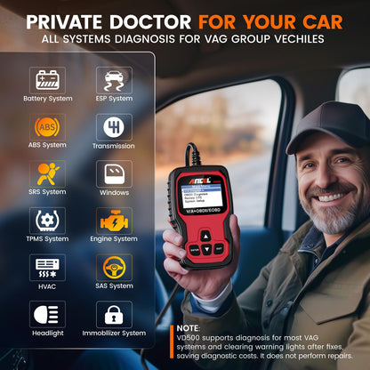 ANCEL VD500 OBD2 Diagnosegerät für VW, Audi, Skoda und Seat
