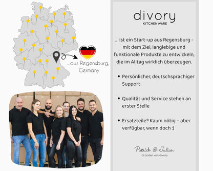 DIVORY PURA Edelstahl Bratpfanne - 32cm unbeschichtet