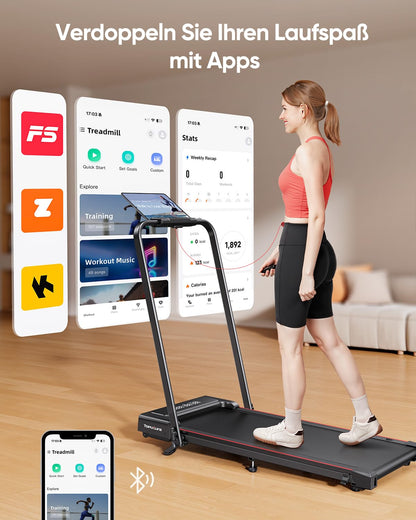 FitFlow 4in1 Walking Pad – klappbar, Steigung, Under Desk 12km/h