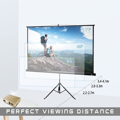 CCLIFE Beamer Leinwand Stativ - Rolloleinwand 99 Zoll