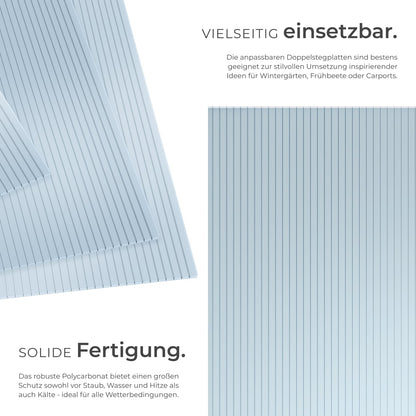 tectake Polycarbonat Doppelstegplatten 10er Set 121 x 60,5 cm