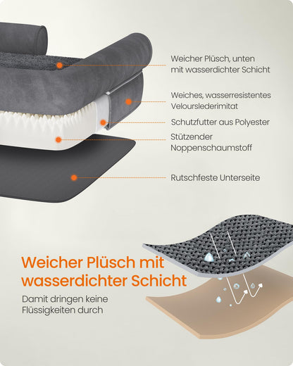 Feandrea Orthopädisches Hundebett 120x85cm PGW078G01V1 - Dunkelgrau
