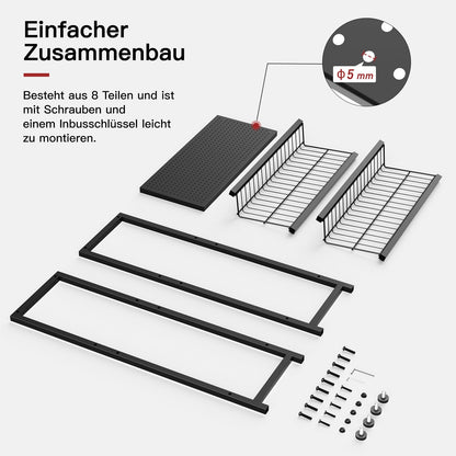 Rainsworth Getränkekistenregal mit Ablage – für 4 Kisten, Schwarz