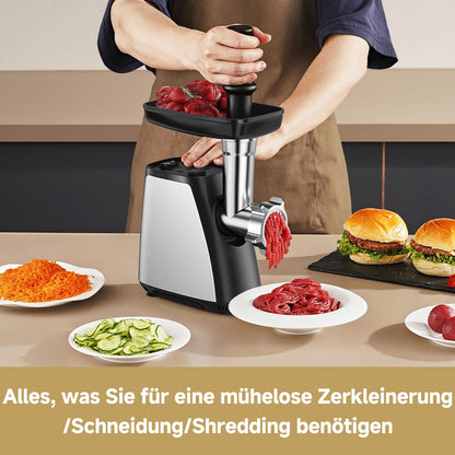 AAOBOSI Elektrischer Fleischwolf 4-in-1 - Edelstahl