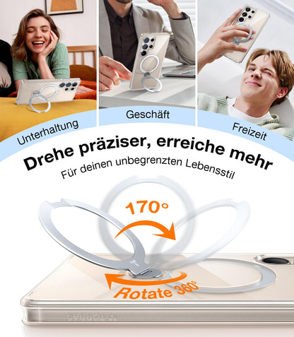 TORRAS Ostand Q3 Spin transparente Hülle für Samsung Galaxy S25 Ultra