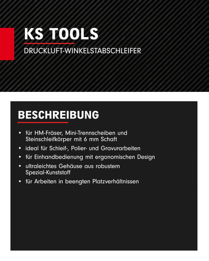 KS Tools 515.542 Druckluft-Winkelstabschleifer - 18 U/min