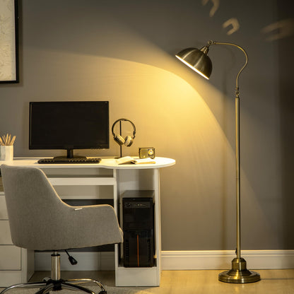 HOMCOM Bogenlampe Stehleuchte, Retro-Design E27 Fassung – Bronze