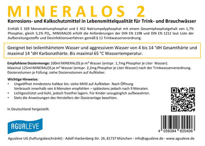 MINERALOS 2 Mineralstoff Dosierlösung für Trinkwasser - 20 Liter