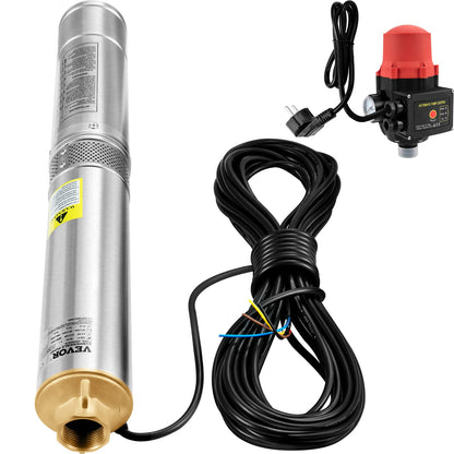 VEVOR Tiefbrunnenpumpe 750 W Tauchpumpe 105 L/min Förderhöhe 62 m
