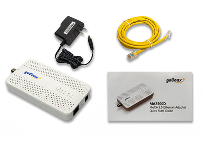 goCoax MA2500D MoCA 2.5 Adapter mit 2,5-GbE-Ethernet-Port, weiss