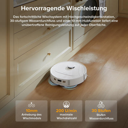 roborock Qrevo QV 35A Saugroboter mit Wischfunktion, 8000 Pa, weiss