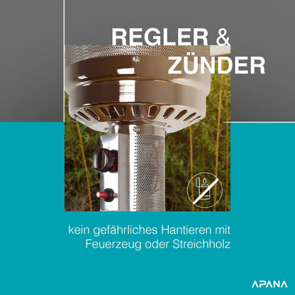 APANA Bellamente ONE 14kW Outdoor Gas-Heizpilz – Schwarz