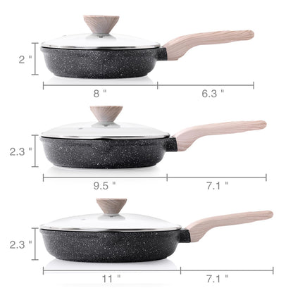 Kordisen 3-teiliges Bratpfannen-Set – Granit Induktion 20/24/28 cm