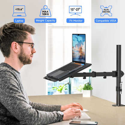 suptek Monitorhalterung mit Laptophalterung MD6421TP004, 13-27 Zoll