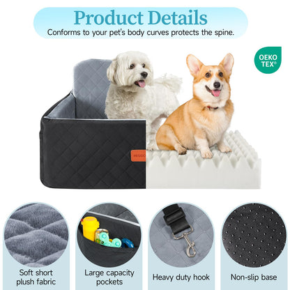 HEGGCOOE Hundeautositz für Rücksitz bis 25 kg – Schwarz