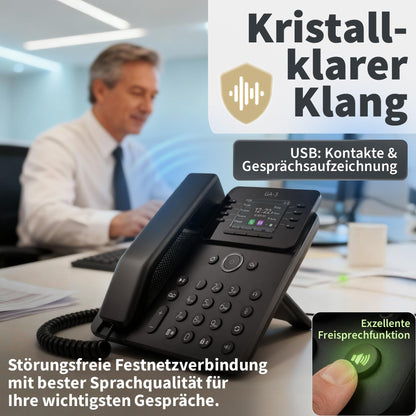 GEQUDIO GA-3 Festnetztelefon schnurgebunden mit Anrufbeantworter