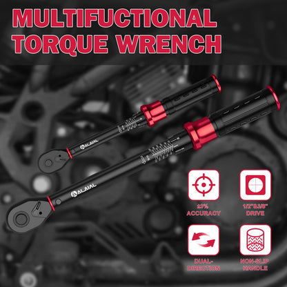 ALAIAL 12-tlg. Drehmomentschlüsselset - 1/2" & 3/8", 20-220Nm, 5-60Nm