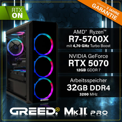 Greed MK2 Pro Gaming PC - Ryzen 7 5700X / RTX 5070