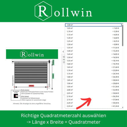 Rollwin PVC-Rolladenpanzer nach Mass mit Hohlkammerlamellen
