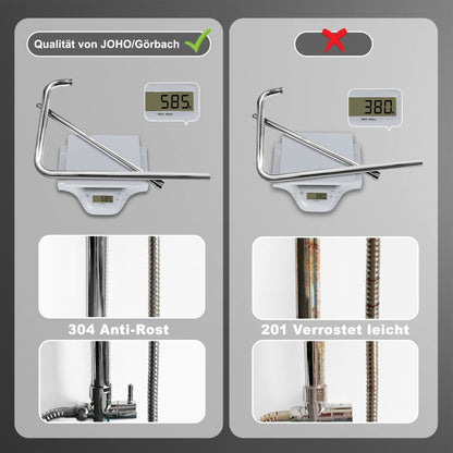 JOHO Edelstahl Regendusche Duschsystem 20x20cm ohne Armatur