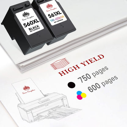 Toner Kingdom PG-560XL CL-561XL Patronen für Canon Pixma, 2er-Pack