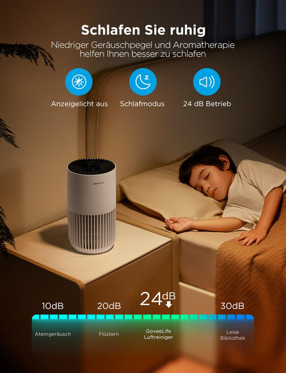 GoveeLife Mini-Luftreiniger HEPA – Smart Alexa Schlafzimmer