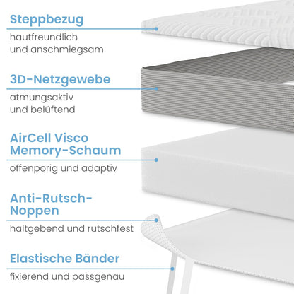 ELONEO Visco Memory Foam Matratzentopper - 5cm 160x200cm