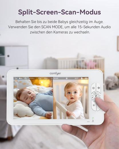 Comfyer BM01 Babyphone mit 2 Kameras und 7-Zoll-HD-Display, ohne WLAN