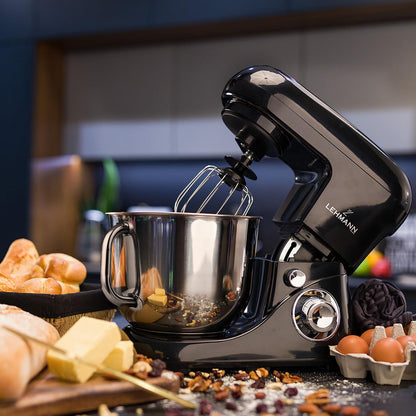 Lehmann Planetarische Küchenmaschine Rührgerät 2200W 5L Schwarz