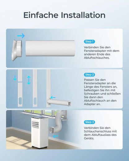 EUHOMY Mobile Klimaanlage 9000 BTU 4-in-1 mit Abluftschlauch