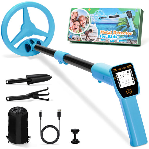 Smofrees Metalldetektor für Kinder MD-3007, verstellbar 60-86 cm, blau