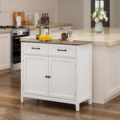 Bealife Küchenschrank Kommode 2 Türen 2 Schubladen - Grau