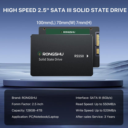 RONGSHU RS550 SATA III 2.5'' Interne SSD – 1TB