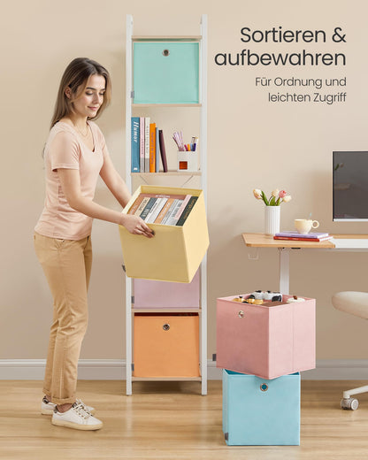 SONGMICS Aufbewahrungsbox 6er Set, faltbare Stoffbox 30x30x30 cm, bunt