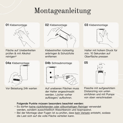 Designfabrik Hamburg Glas Seifenspender Wandhalterung selbstklebend