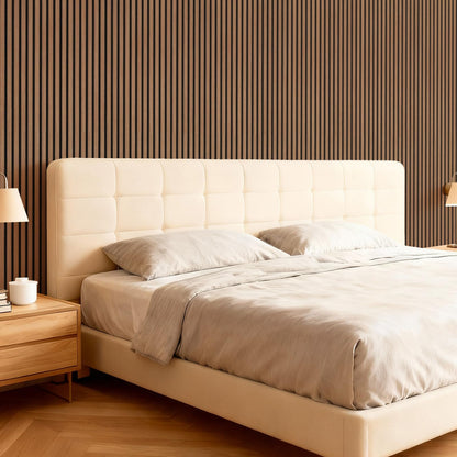 TONOR Akustikpaneele Holz 4er-Set, Wandpaneele 120x60 cm, Walnuss