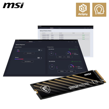 MSI SPATIUM M470 PRO SSD 1 TB PCIe 4.0 NVMe M.2
