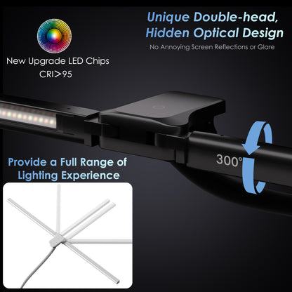 EYOCEAN Doppelkopf Monitorlampe – Dimmbar mit Fernbedienung